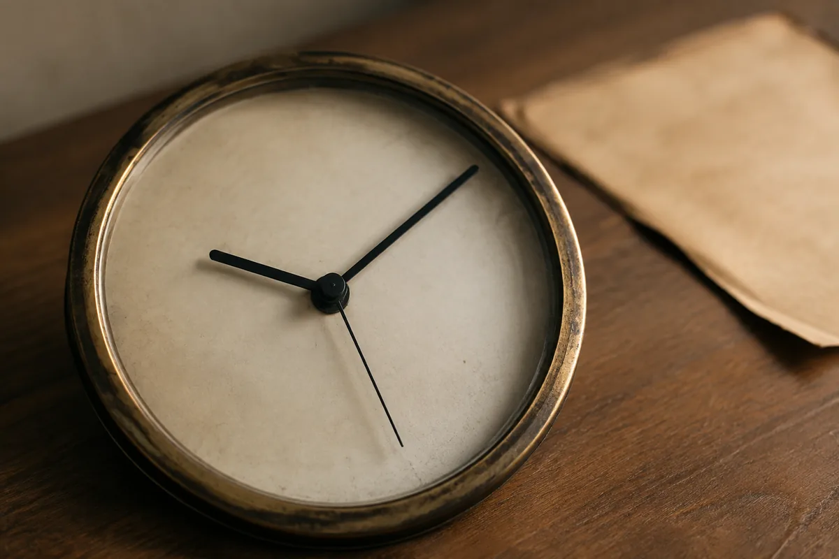 출생 시각 오차가 명궁을 바꾸는 대목에 쓰인 낡은 아날로그 시계 문자판 접사 analogue clock
